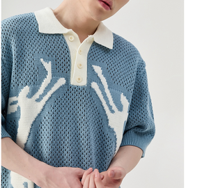 Nouvelle Collection Printemps-Été 2026 – T-shirt Homme Décontracté en Maille Jacquard Polyvalent à Manches Courtes 100% Coton Popeline - Product Image 6