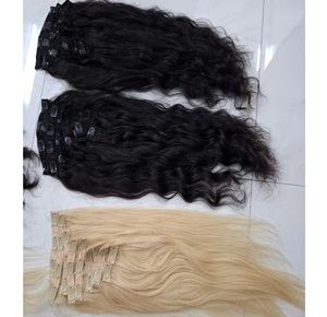Alta calidad 12A Virgen sin costuras Clip en extensiones Cabello humano 100% Cabello vietnamita crudo VC Cabello 100g - Product Image 4