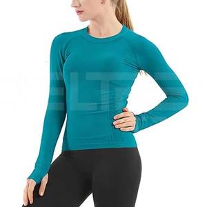 Tops de yoga Premium para mujer, manga completa y secado rápido, diseño transpirable y de alta calidad, ropa de yoga al por mayor barata - Product Image 5
