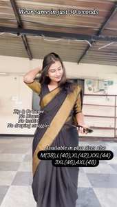 2023 Tenue de soirée Vente chaude Prêt-à-porter Tenue de saree unique avec chemisier Chinon Zari Patta avec travail pour adultes - Product Image 6