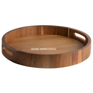 Bandeja de Servicio de Madera Natural de Primera Calidad, Acabado Pulido, Estilo Clásico, de un Solo Nivel, Apta para Alimentos - Product Image 5