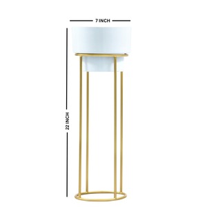 Ensemble de 3 jardinières sur pied avec support en métal doré pour plantes d'intérieur, décoration moderne et élégante pour la maison, salon et bureau - Product Image 2