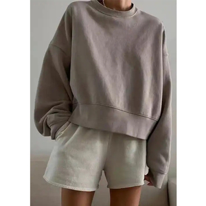 <b>Top</b> Quality Customized Brand Logo Design Round Neck Women Hoodies Autumn Pullover Style Sweatshirt - Product Image 1