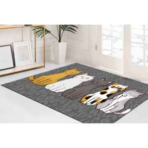 Abstract Cat Printed <b>Rug</b> - Home Decor, Wedding Gift, Anti-Slip Carpet,<b>Chenille</b> <b>Rug</b> - Product Image 4