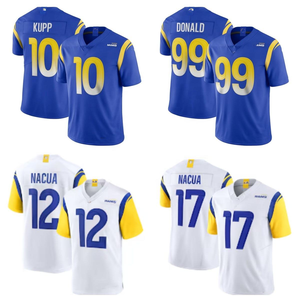 Camiseta de Fútbol Americano Juvenil para Hombre Los Ángeles # 17 Puka Nacua # 10 Cooper Kupp # Camiseta de manga corta con el número 99 de Aaron Donald - Product Image 1