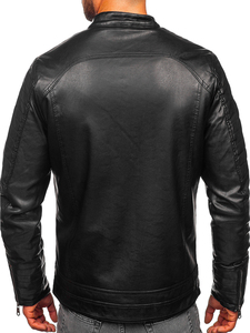 Chaqueta de Cuero de Moda para Hombre, Alta Calidad, Venta al por Mayor, Tallas XS-XXL, Estilo Urbano, Piel de Vaca, Lona Lisa Teñida, Cierre de Cremallera Frontal - Product Image 4