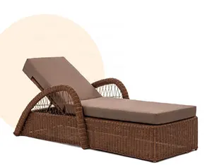 Outdoor Sunbed sun lounger set rattan wicker furniture made in Vietnam for Patio Garden leisure seating factory wholesale