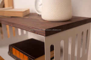 Table de chevet flottante indienne en chêne massif faite à la main avec rangement Design minimaliste moderne Mobilier de chambre écologique - Product Image 5