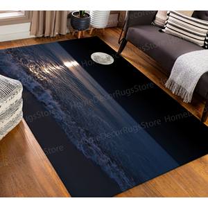Sea And Moon View Printed Rug - Custom Chenille <b>Door</b> <b>Mat</b>,Nonwoven Thin Rug - Product Image 4