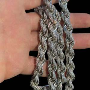 สร้อย18kt เงินสเตอริ่งสีโรสโกลด์925ชุดสร้อยคอแบบเชือกแนวฮิปฮอปประดับเพชรสำหรับผู้ชาย/ผู้หญิง - Product Image 5