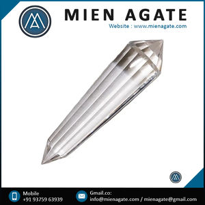 Top Grade 4-24 Sided Hand Carved Vogel Double Terminated Natural Clear Quartz <b>Wand</b> Gemstone Love for Feng Shui Healing - Product Image 6