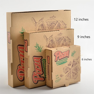 Boîte d'emballage à pizza en carton ondulé kraft imprimé polyvalente de 6, 9 et 12 pouces, avec logo personnalisé, résistante à la chaleur, pour plats à emporter, vente en gros - Product Image 3