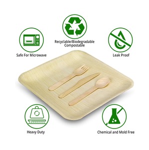 Party Restaurant Home Plaque en plastique jetable écologique Areca Palm Leaf 100pcs - Product Image 3