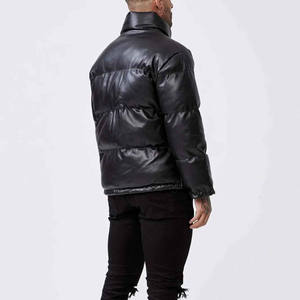 2023 Otoño Invierno High Street Puffer chaqueta de cuero Original de cuero bordado personalizado impermeable a prueba de viento de alta calidad - Product Image 4