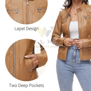 Chaqueta de Cuero Cómoda para Mujer, Chaqueta de Cuero Fácil de Usar, Chaqueta de Cuero de Moda para Mujer - Product Image 6