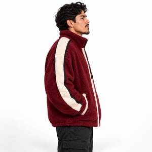 <b>Men</b> Warm <b>Sherpa</b> <b>Jacket</b> Offers Thick <b>Fleece</b> Fabric Relaxed Shape And Reliable Comfort For Winter Leisure And Outdoor Activities - Product Image 3