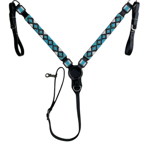 New Arrival Craftsmanship Leather Breast Collar Western Horse Barrel Roping Breastplate Trail Pleasure Tooled Black BreastCollar - Product Image 5