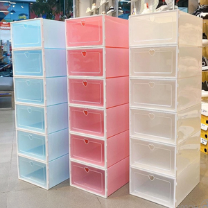 กล่องรองเท้าพลาสติกโอดีเอ็มชั้นวางของตู้รองเท้าพลาสติกใสพร้อมฝาปิดวางซ้อนกันได้โรงงานเวียดนาม - Product Image 3