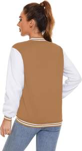 2025 nueva chaqueta Slim Fit Vintage Varsity Letterman para mujer primavera Streetwear recortada PU cuero bordado transpirable - Product Image 2