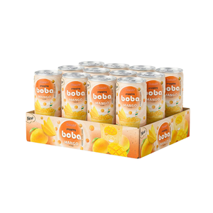 Low Sugar Mango Popping Boba Juice 330ml Can OEM/ODM Wholesale Real Mango Tropical Healthy Refreshing <b>Beverage</b> Original - Product Image 4