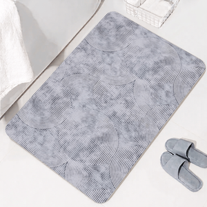 Tapis de sol rectangulaire industriel fin DarianA Loft en polyester antidérapant avec envers en caoutchouc, imprimé abstrait, décoratif et facile d'entretien - Product Image 1