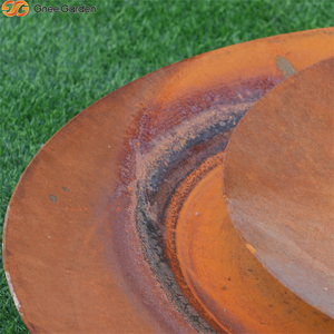 Fuente de Agua Redonda de Acero Corten Rojo Oxidado, Resistente a la Intemperie, Decoración de Jardín para Interiores y Exteriores - Product Image 4