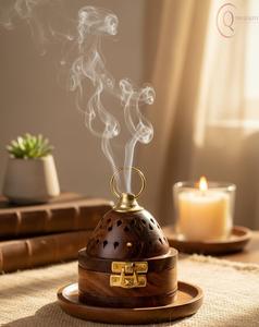 Quemador de Incienso de Madera Religioso de Primera Calidad con Diseño Artesanal 100% Natural y Duradero para Aromaterapia y Meditación - Product Image 3