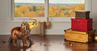 Pièce maîtresse Statue en métal Figurine porte-bonheur décor à la maison cadeaux article décors de maison et de cuisine figurine de tronc d'éléphant en laiton