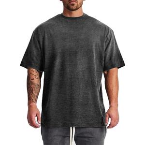 Camiseta deportiva para hombre más vendida, ropa de gimnasio, camisetas de entrenamiento lisas de algodón, camisetas deportivas blancas de cuello redondo personalizadas - Product Image 1