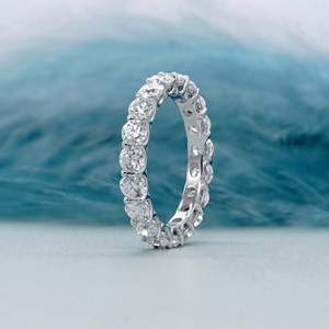 Bague éternelle en diamant rond cultivé en laboratoire certifié IGI 3,80 carats D-E-F VVSVS - Product Image 3