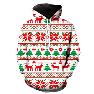 Sweat-shirt à capuche de Noël, polaire chaud d'hiver, pull décontracté imprimé pour hommes et adolescents, cadeau, style tendance - Product Image 5