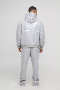 ชุดวอร์มสำหรับผู้ชายโอเวอร์ไซส์ผ้าปะติดแบบไขว้มีฮู้ดชุดวอร์มแบบลำลองระบายอากาศได้ดีและใส่สบาย - Product Image 2