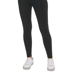 Leggings neri da donna Calvin Klein, taglia XS, lunghezza intera, con cuciture a punto increspato, in tessuto elasticizzato lavorato a maglia - Product Image 3