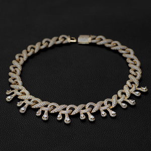 Collar de cadena infinita de oro rosa de 14 quilates con diamante natural de 10mm VVS Clarity Hip Hop Style Miami Design Ice Out - Product Image 2