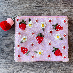 Star personnalisé beau porte-monnaie portefeuille avec accessoire de perles de rocaille fermeture à glissière à la main pochette à monnaie à la mode - Product Image 5