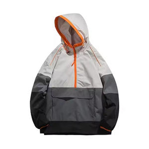 Chaqueta de exterior de talla grande para hombre, informal, transpirable, personalizada, impermeable, cortavientos, anorak, con cierre de cremallera para correr - Product Image 1