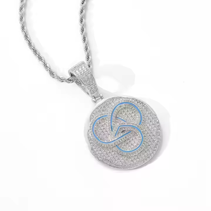 Audaz colgante de Hip Hop Unisex de 2 pulgadas, diamantes de corte Natural helado a la moda, chapado en plata para fiesta de compromiso, regalo de boda - Product Image 4