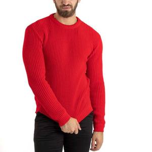 Meilleurs hommes col rond solide couleur rouge respirant tricoté hiver chaud pulls à manches longues - Product Image 3