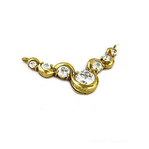 Colgante de Circonia Cúbica con Baño de Oro de Moda para Mujer, Joyería de Moda con Patrones Florales y de Corazones, Cadena de Eslabones de Latón y Titanio - Product Image 3