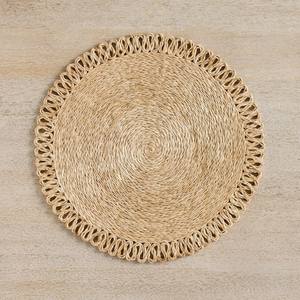 Mantel Individual redondo azul oscuro de algas marinas para comedor de fiesta de boda, cargador Natural, mantel ecológico para boda de fiesta de comedor - Product Image 3