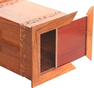 Caja de urna de madera para cenizas de adultos | Urnas de cremación de madera para hombres y mujeres Cruz de latón Urnas decorativas hechas a mano Cenizas humanas grandes - Product Image 6