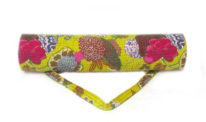 เสื่อผ้าฝ้ายพิมพ์ลายดอกไม้ทำด้วยมือสีเหลืองทำด้วยมือน้ำหนักเบาเป็นมิตรกับสิ่งแวดล้อมพร้อมซิปปิดปรับสายคล้องไหล่ได้ - Product Image 4