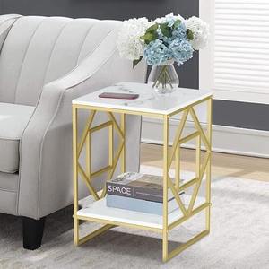 Mesas laterales de acento de Metal de forma cuadrada de alta calidad, diseño extensible moderno para sala de estar, muebles para el hogar - Product Image 1