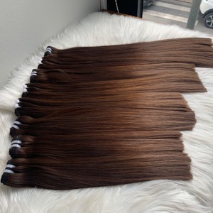 กระดูกดึงคู่ยาวเรียบผมสีน้ําตาลตรงสานหนังกําพร้าชิดผมมนุษย์เวียดนาม - Product Image 6