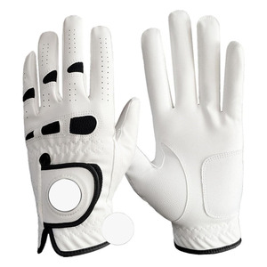 Gants de golf en cuir véritable pour hommes en cuir synthétique blanc pour adultes pour des performances améliorées Sports de plein air doux et confortables - Product Image 1