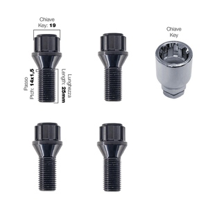 4 pernos antirrobo negros ch.17/19 14x1.5 l.25mm - Product Image 1