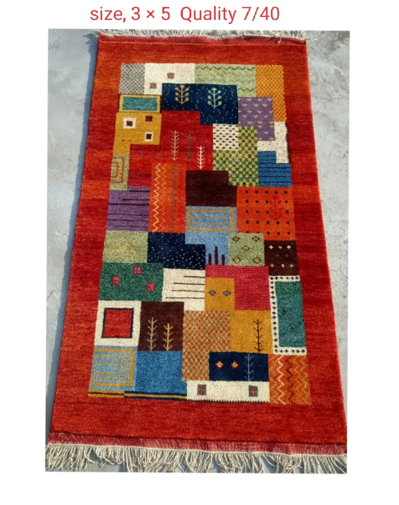 Hot selling Gabe hand knotted wool rugs quality 7/40 knots carpet from india at factory price