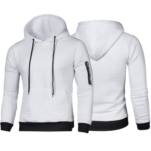 Bolsillo lateral con cremallera, cordones, entrenamiento muscular con capucha, a cuadros, acolchado, Jacquard, pulóver, sudaderas con capucha para gimnasio, envío DDP para hombres - Product Image 5