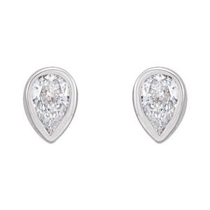 Diamond <b>Stud</b> <b>Earrings</b> with Pear Bezel-<b>Set</b> Elegant Design for Women - Product Image 2