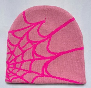 High Quality Wholesale Knit <b>Beanie</b> Hat Warm Knitted <b>Beanie</b> Hat <b>Spider</b> Web Pattern Winter Skull Cap Jacquard Y2k <b>Beanie</b> - Product Image 5